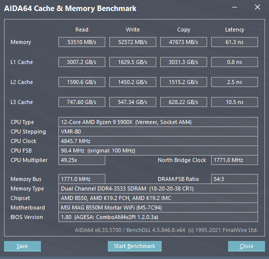 Cache & Memory Benchmark